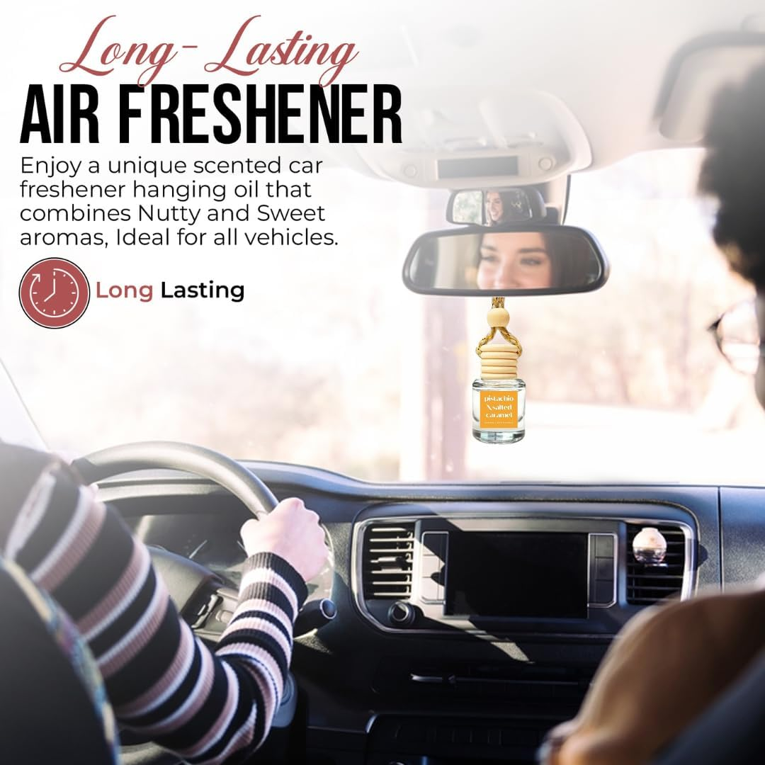 Car Air Freshener Hanging (Pack of 2) | Pistachio and Salted Caramel Car Scent