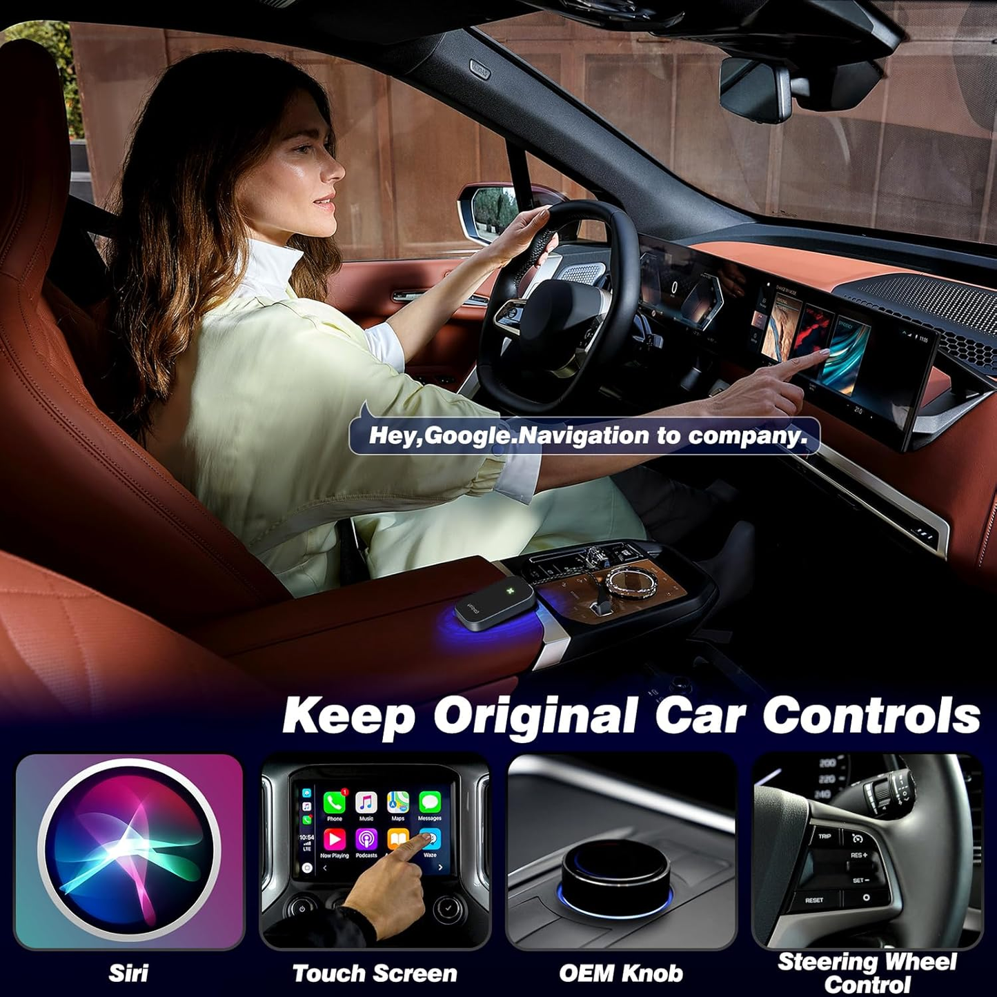 Wireless Carplay Adapter, Convert Wired to Wireless Carplay Dongle
