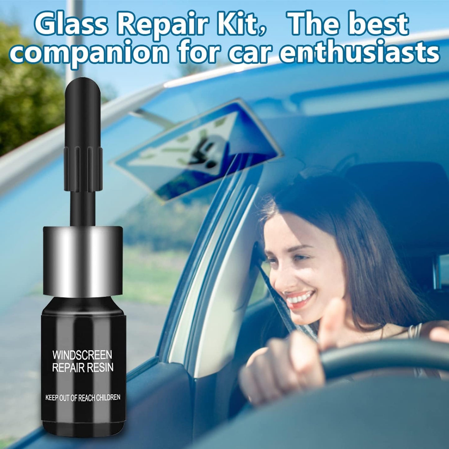 Ultimate Windshield Crack Repair Kit - 2 Bottles of Nano Glass Repair Fluid for Quick Fixes on Chips, Bulls-Eye & Star-Shaped Cracks - Clear Your Car Windows Today!