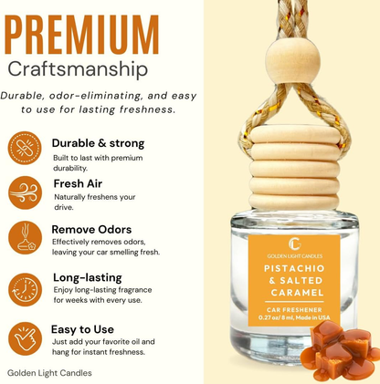 Car Air Freshener Hanging (Pack of 2) | Pistachio and Salted Caramel Car Scent