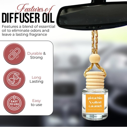 Car Air Freshener Hanging (Pack of 2) | Pistachio and Salted Caramel Car Scent