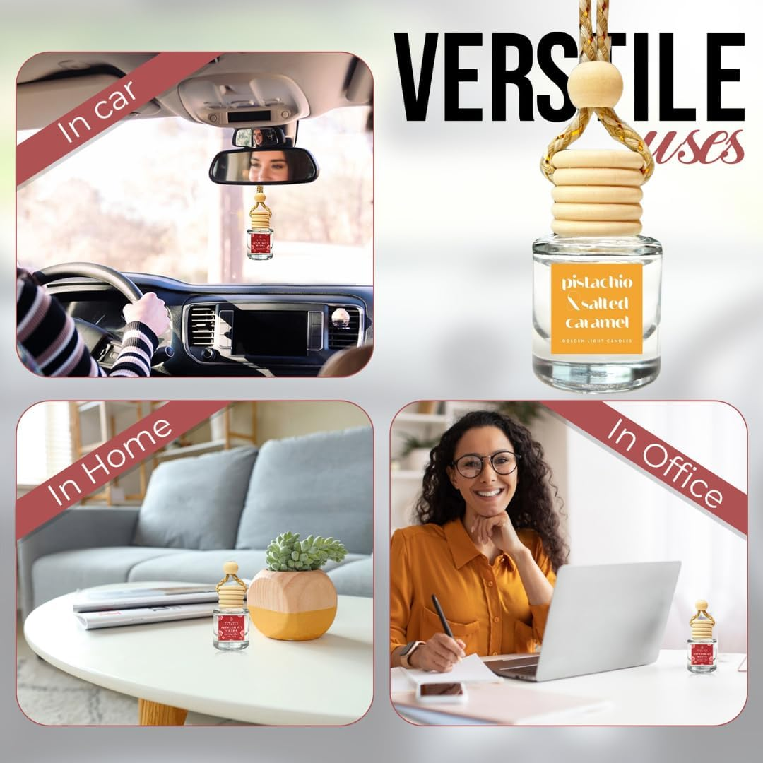 Car Air Freshener Hanging (Pack of 2) | Pistachio and Salted Caramel Car Scent