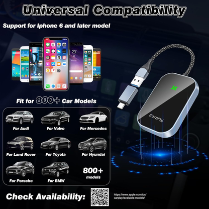 Wireless Carplay Adapter,  Convert Wired to Wireless Carplay Dongle